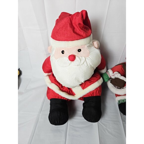 3 Vintage Christmas Santa Claus Puffalump Plush - Picture 2 of 13